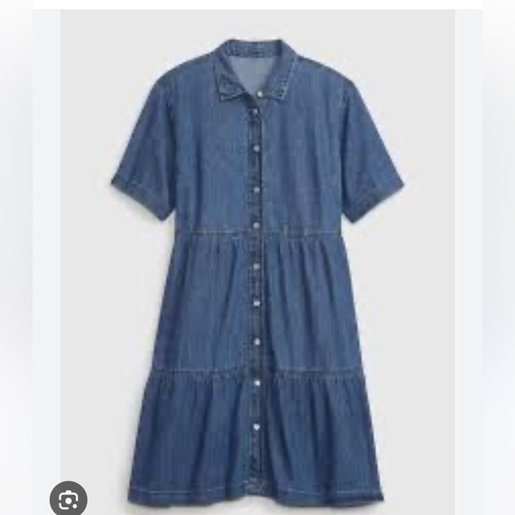 GAP Denim Tiered Mini Dress - Picture 6 of 6
